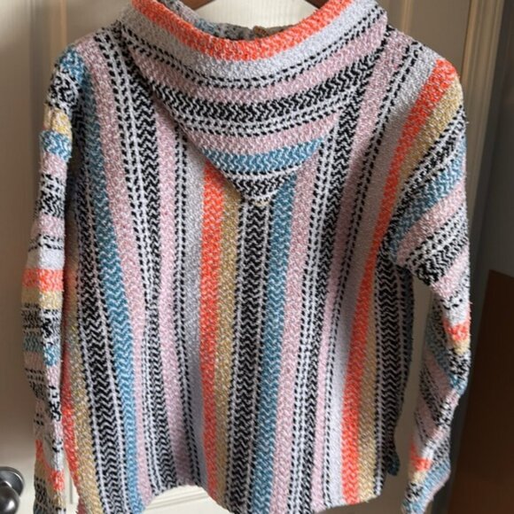 Earth Ragz Mexican Blanket Hoodie Baja Hippie Pullover Size Small - Picture 6 of 9